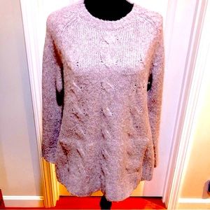 J. Jill Pink Cable Knit Sweater Size MP